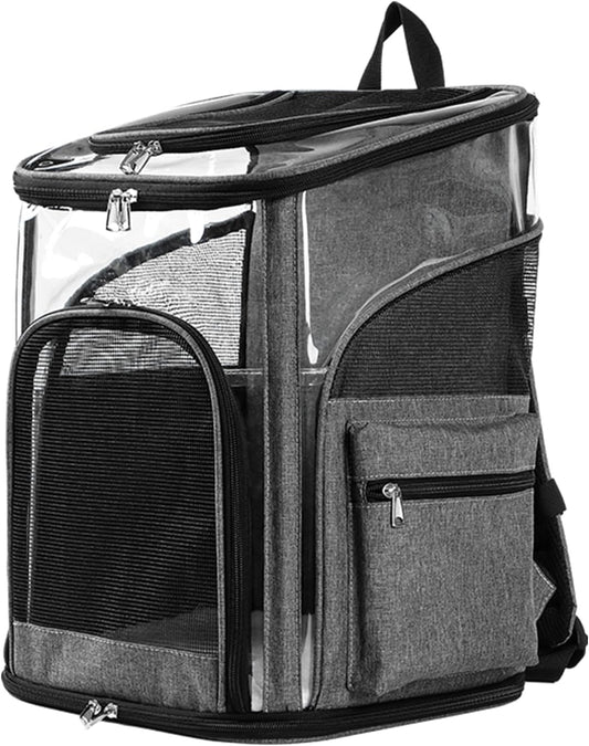 Cat Carrier Backpack for Small Medium Cats Dogs Backpack Puppies up to 26 Lbs, Excellent Visibility and Airflow,Lightweight and Portable Travel Pet Carrier Bag Foldable Design