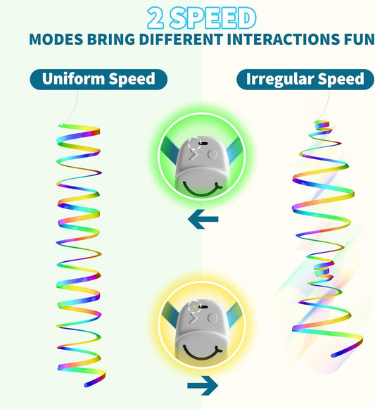 Interactive Cat Toys for Indoor Cats,Enrichment Stimulation Toys, Electric Hanging Door Clip Ribbon Kitty Toy,Automatic Play Chase Exercise Feather Toys for Bored Indoor Adult & Kitten Cats