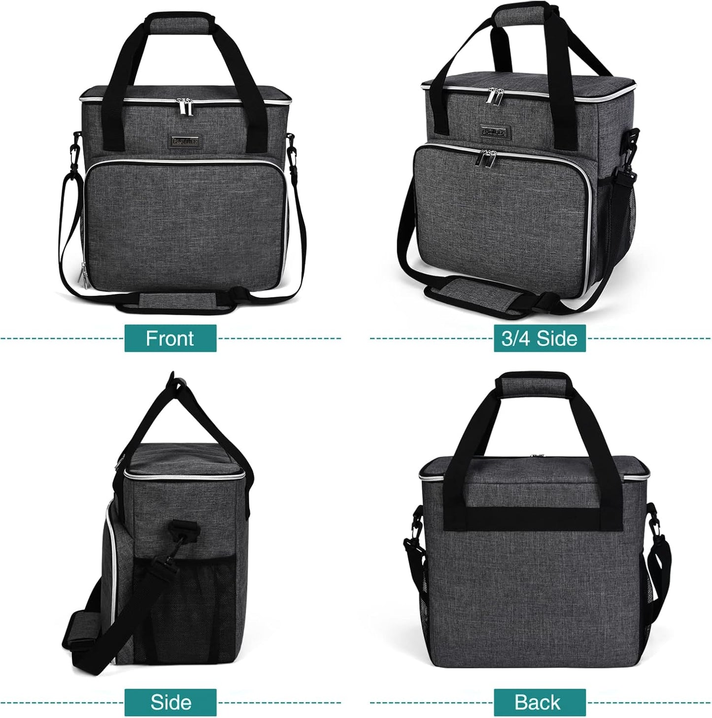 BAGLHER Dog Travel Bag, Pet Travel Bag (ALL Pet Travel Supplies), With 2 Pet Food Containers and 2 Collapsible Silicone Bowls; Essential Kits for Pet Travel Grey