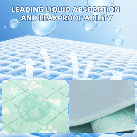 Homimp Self-Cooling Mat for Dogs, 6 Pack Washable Cooling Mat & Sleeping Pad, Reusable Waterproof Dog Pee Pads, Non-Toxic, Non-Slip Potty Pads for Whelping Litter Mat Puppy Supplies in Summer, 16"x20"