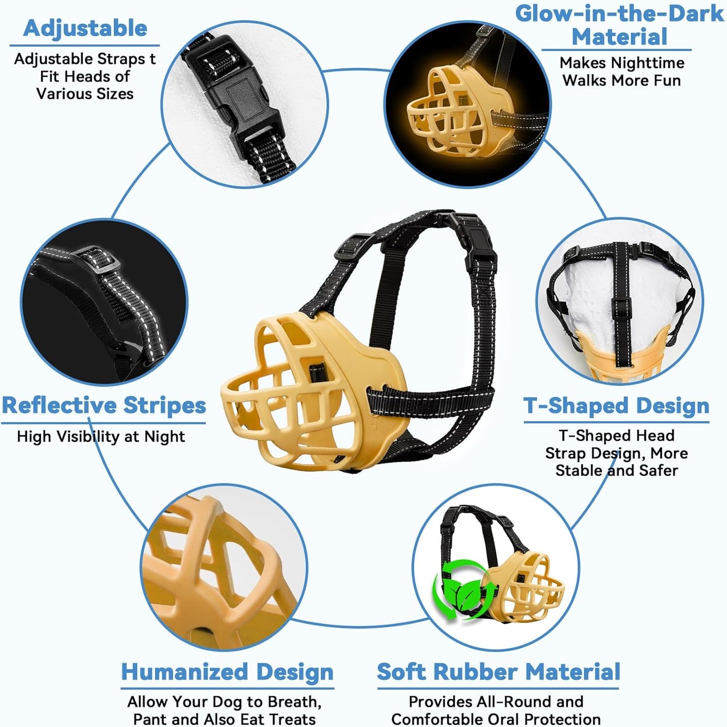 Dog Muzzle for Large Dogs, Breathable Basket Muzzles for Small, Medium and X-Large Aggressive Dog, Allows Panting Drinking, Suitable for Grooming Trimming Training (5, Luminous Orange)