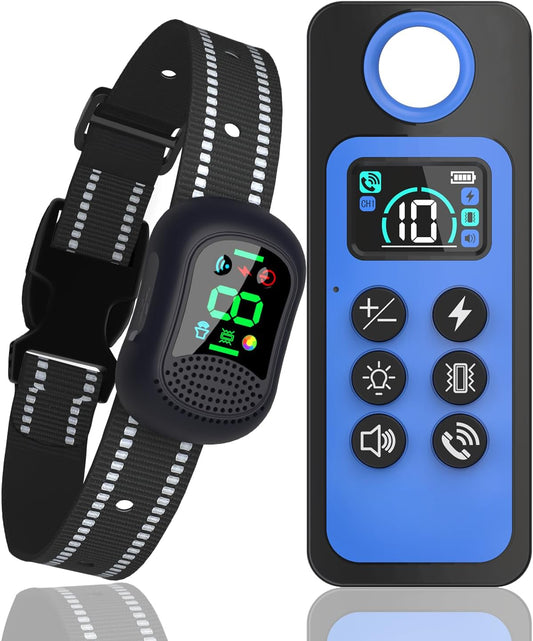Dog Shock Collar/Medium/Small Dogs | Rechargeable Anti-Barking Training Collar,4900FT Dog Training Collar with Remote， IP67 Waterproof/4 Training Modes Adjustable Sensitivity Beep Vibration