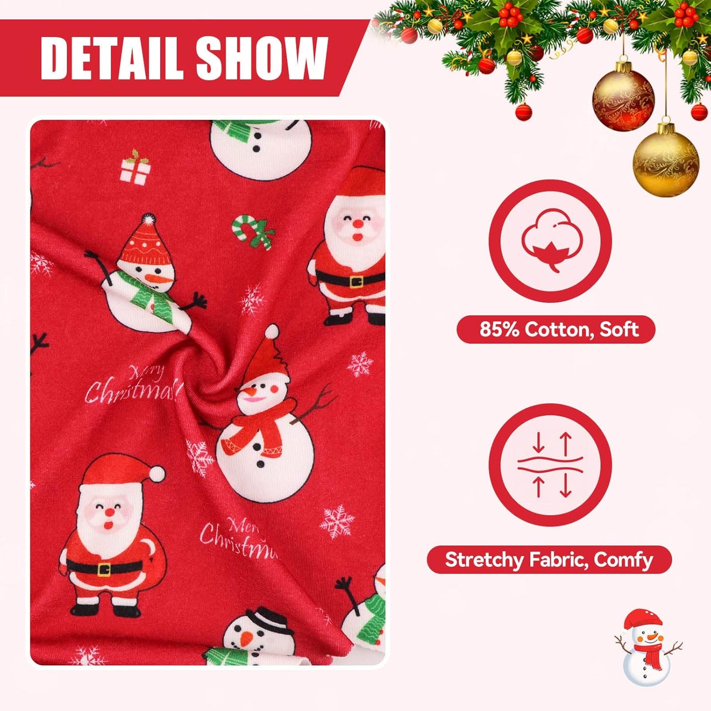 Dog Christmas Pajamas Snowman Pet Clothes Costumes Pjs Stretchy Funny Costumes Pet Outfit Dog Pajamas for Small Dogs Puppy Cat(XS)