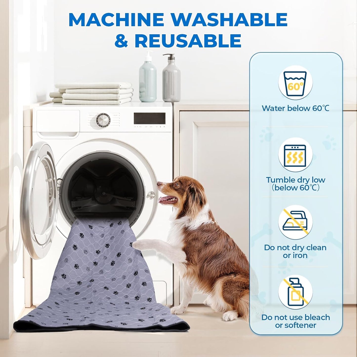 Fostanfly Non-Slip Washable Pee Pads for Dogs, 2 Pack 24"x47" Guinea Pig Cage Liner Ultra-Absorbent and Leak-Proof for Small Animal Guinea Pigs Rabbit Bunny Hamster