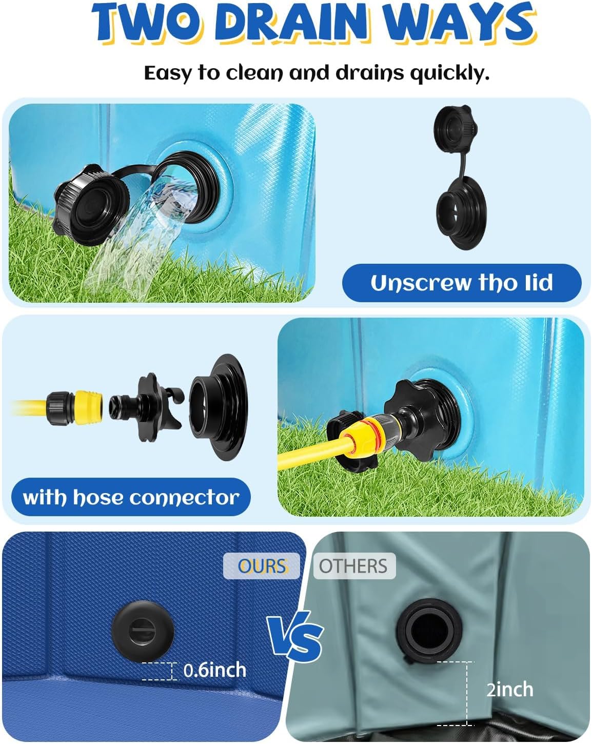 YSJILIDE Foldable Dog Pool, Portable PVC Dog Pet Swimming Pool, Collapsible Plastic Dog Bath for for Large Medium Small Dogs & Kids (XXXXL-97 Blue)