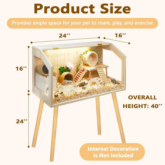 Prolee Hamster Cage with Legs, Guinea Pig Cages Chew Proof, Hamster House, Hamster Cages and Habitats, 24" L x 16" W x 40" H