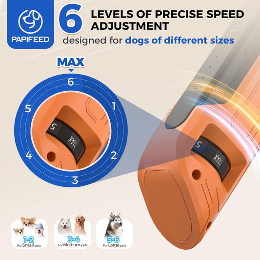 PAPIFEED High Torque Dog Nail Grinder Quiet - 6-Speed Adjustable Pet Nail Trimmer with 2 LED Lights & Dust-Proof Cover, Powerful Motor for Large/Medium/Small Dogs & Cats, Rechargeable - Orange Kit