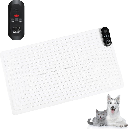 SVD.PET Pet Training Mat with Tester, 30" X 16", Pet Shock Pad, Dogs & Cats Electronic Repellent mat for Indoor, 3 Training Modes, 5 Levels, Pet Safe Mode (Black Controller)