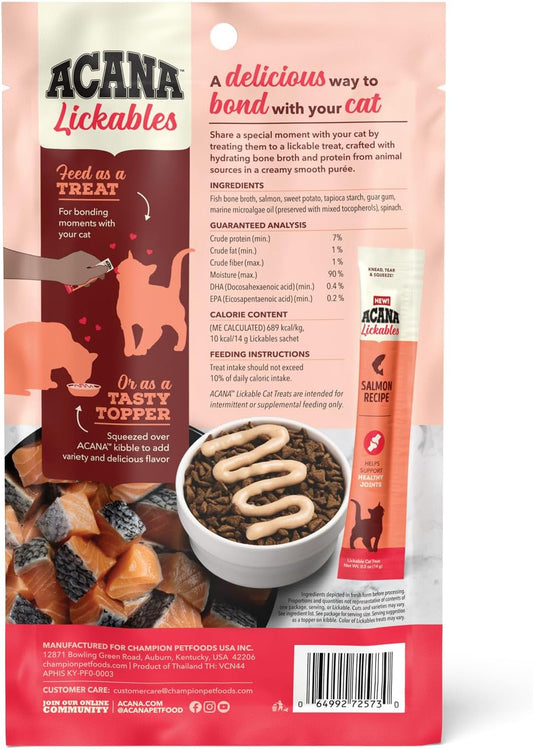 ACANA Lickables Cat Treats Salmon Recipe .5oz Tubes (5 Count)