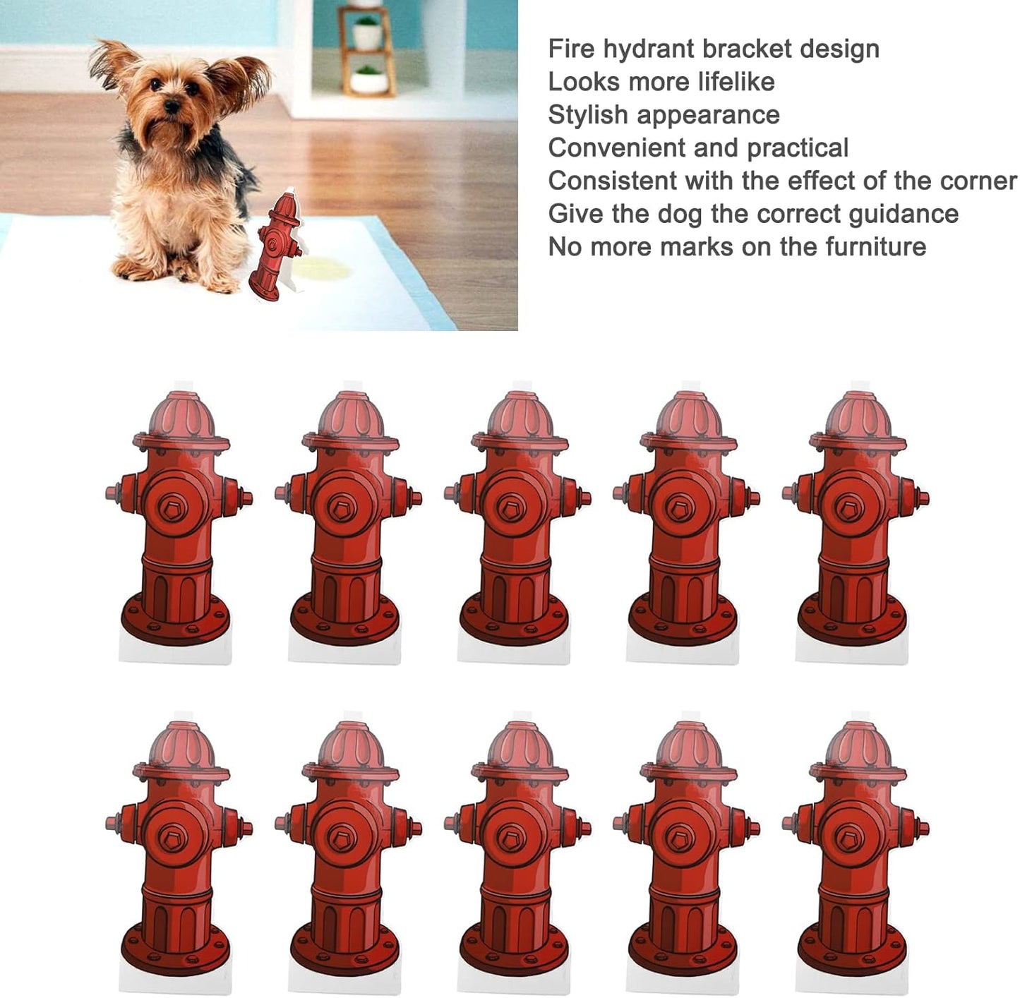 Dog Pee Pad Trainer 20Pcs Fire Hydrant Shaped Pet Diaper Pad Guide for Small Dogs, Puppies Dogs Potty Pee Training Pad Guide, 7.3 x 3.9in Small Fire Hydrant Post Paper Card