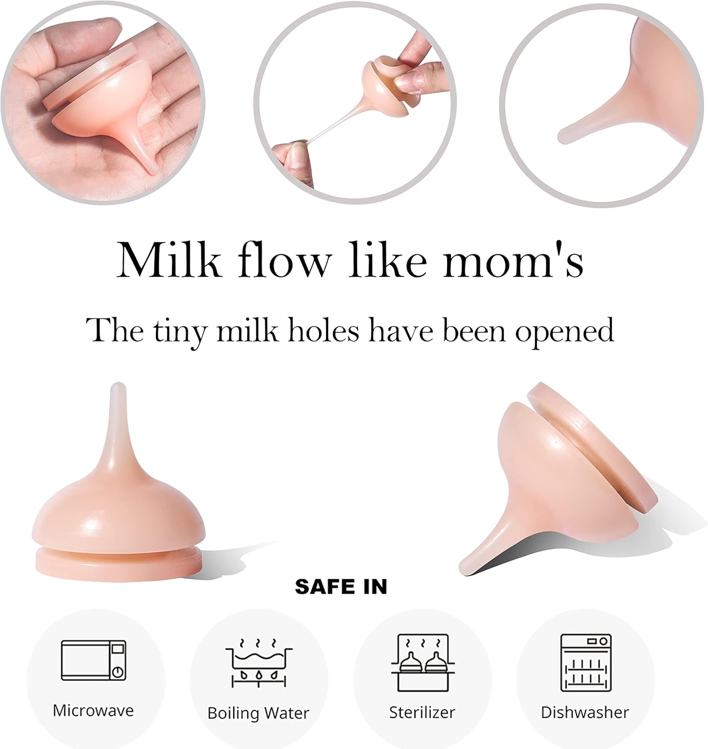 Silicone Feeding Nipple and Syringes for Newborn Kittens, Puppies, Rabbits, Small Animals Dongdong pet (5 Nipple+6 Syringes)