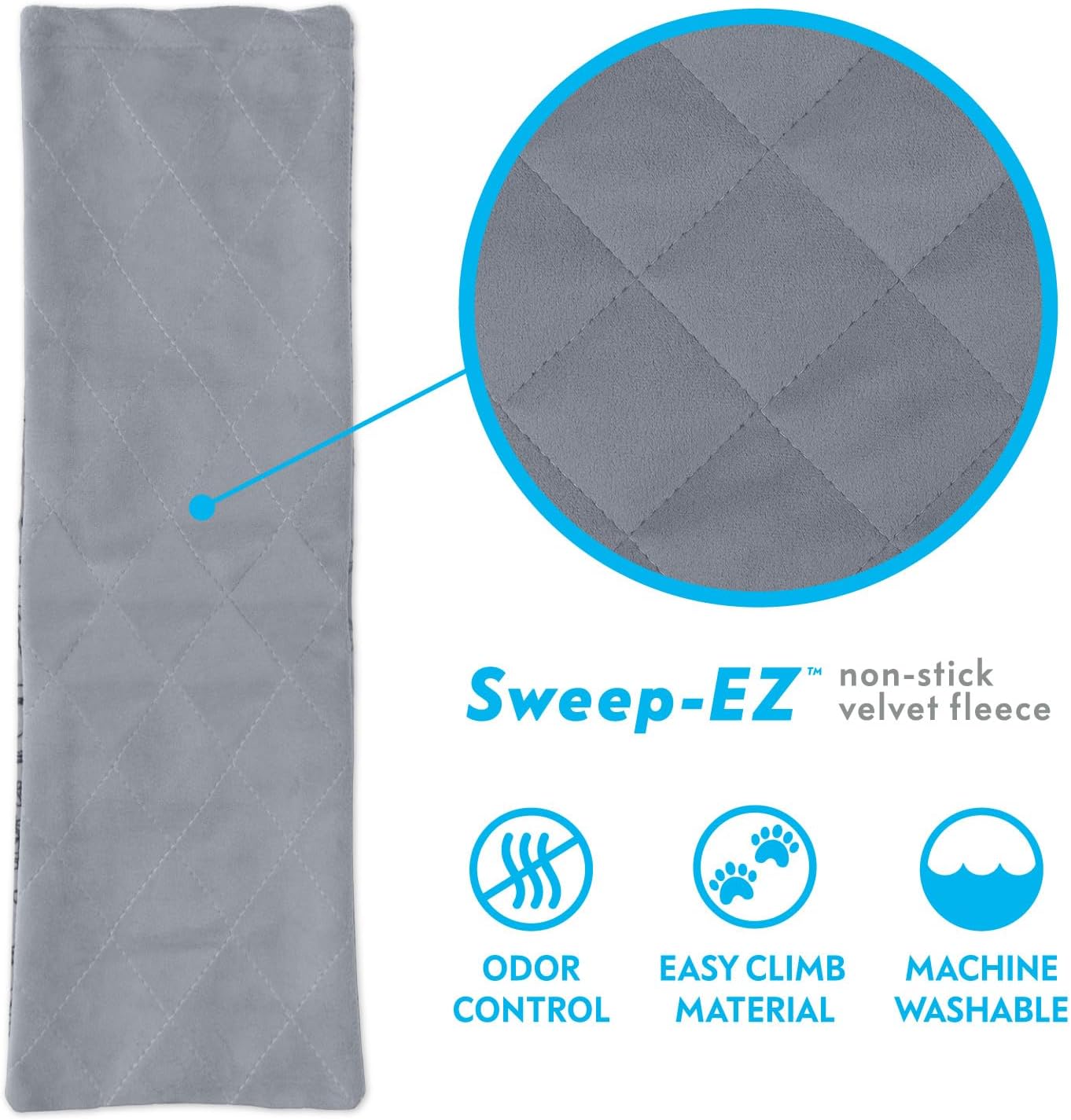 Paw Inspired Fleece Liners for Ferret Nation, Critter Nation Cage Ramp for Ferrets, Rats, Chinchillas, Hedgehogs & Other Small Animals (Gray, Ramp Cover - 3 Pack)