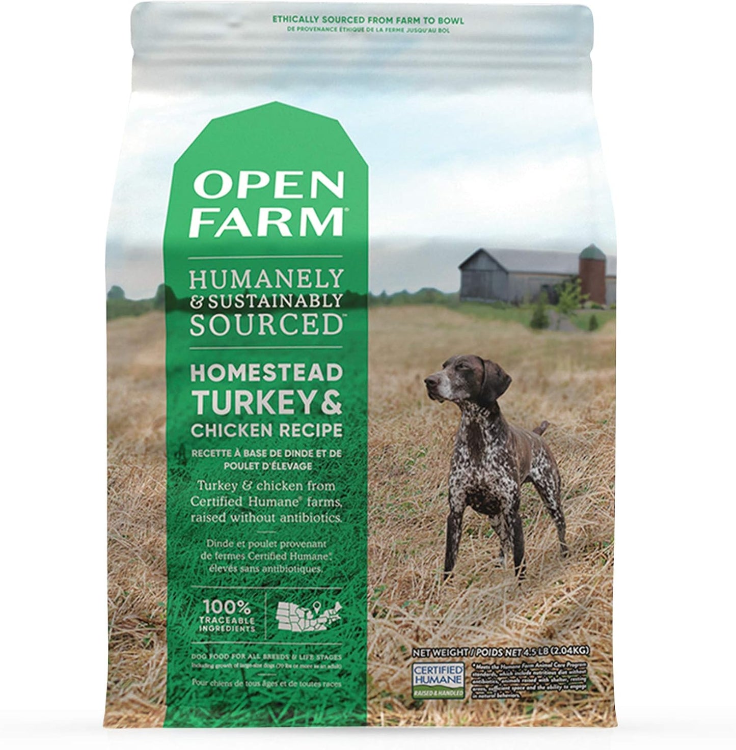 Open Farm Grain-Free Homestead Turkey and Chicken Dog Food 4.5 Pounds