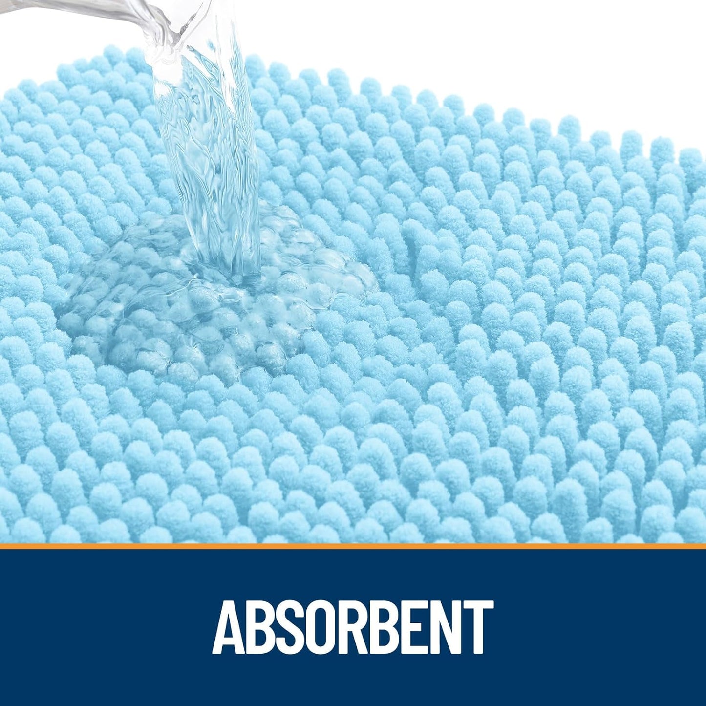 OLANLY Door Mat for Muddy Dog Paws 40x32, Ultra Absorbent Chenille Mud Doormat with Paw Print Design, Non-Slip Washable Doormat for Indoor Entryway, Quick-Dry Pet Bed Mats for Dirty Dogs, Blue