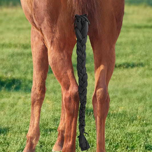 Harrison Howard 3 Tube Stretchy Fabrics Adjustable Closure Lightweight Horse Tail Bag for Horses Braid-in Tail Bag