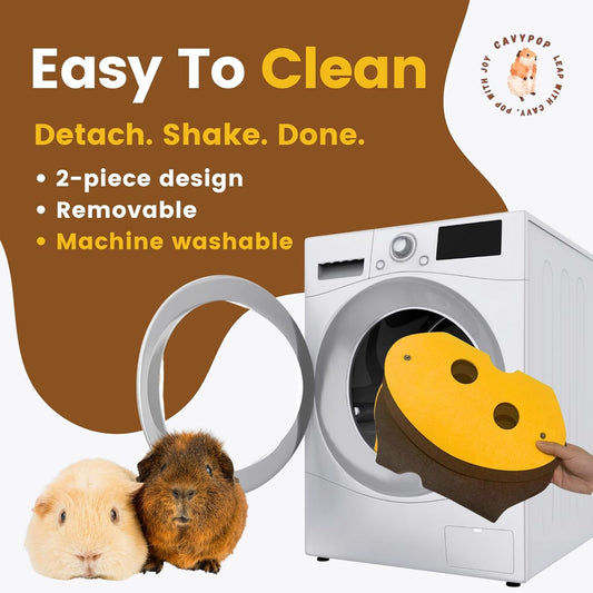 Guinea Pig Hideout Guinea Pig Tunnel Washable Tube with Cheese-Hole Design Soft Cozy Hideaway for Cage Corner Indoor Play and Enrichment-Brown