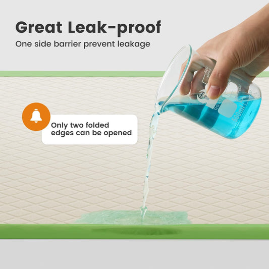 Gardner Pet Dog Pee Pads Rugular 22"x22", Thicker ECO Green Small Disposable Puppy Training Pads Super Absorbent Full Edge-Wrapping Pad for Dogs, Puppies, Doggies, Cats-(50 Count)