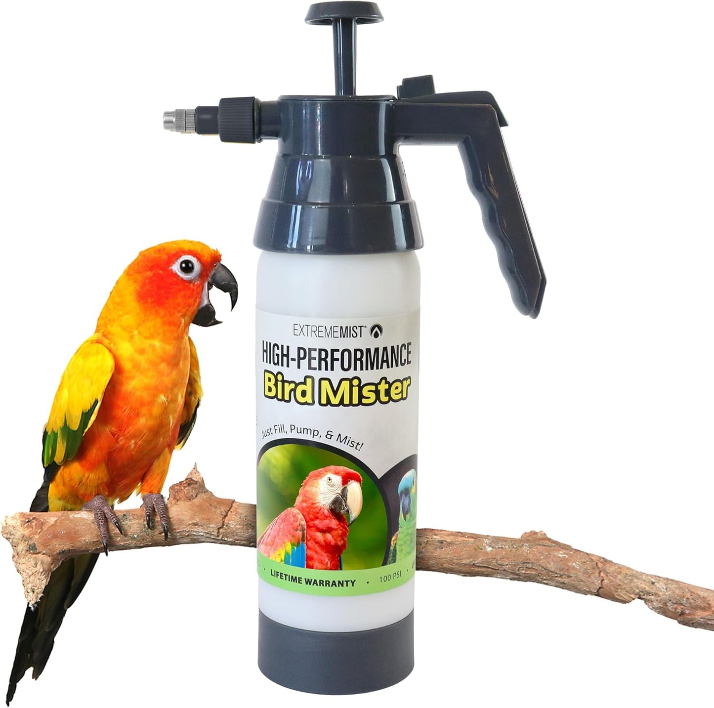 EXTREMEMIST High-Performance Bird Sprayer | Ultrafine Avian Pump Mister | Handheld Pet Bird Bath Mister | Adjustable Nozzle | Bird Cage Cleaner | Perfect for Macaws, Cockatiels, Parrots & More - 32oz
