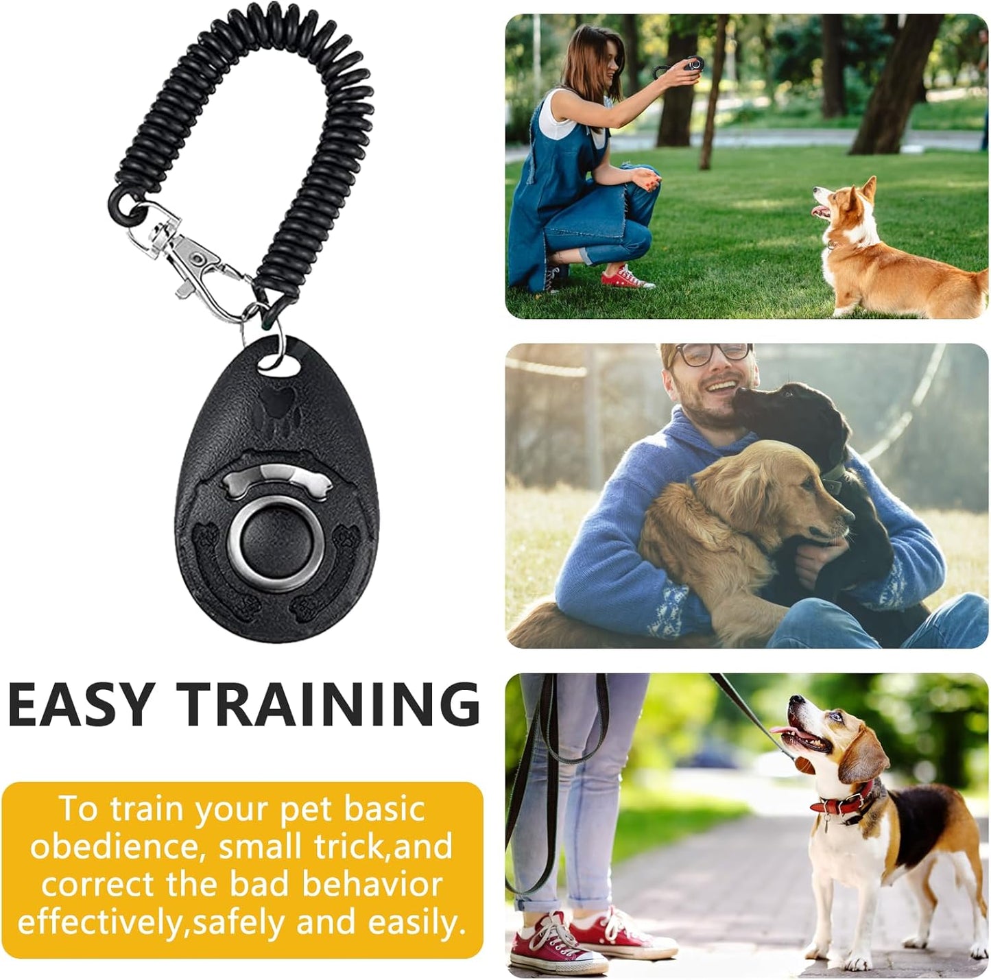 SZO Dog Treat Pouch with Pet Training Clicker, Dog Training Treat Pouch with Waist Belt Clip, Magnetic Closure, Hands-Free Training - Black&Red