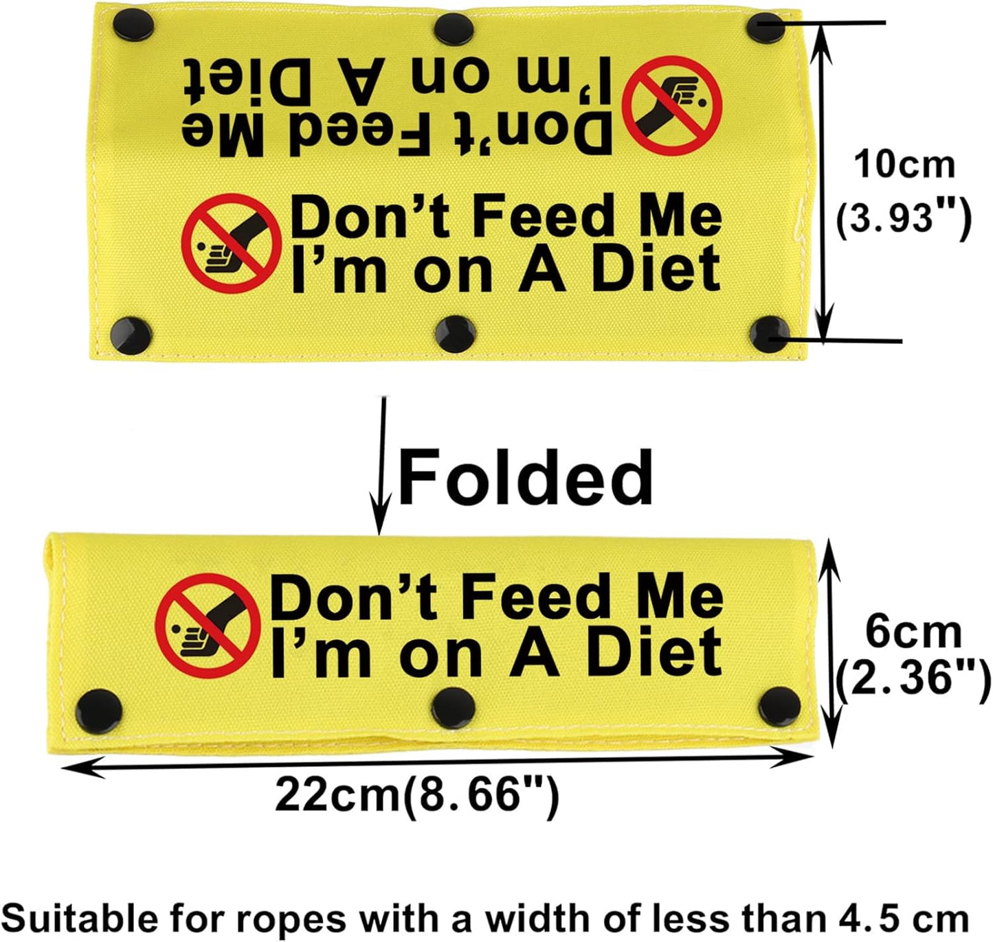 Funny Dog Leash Sleeve Don’t Feed Me I’M On A Diet Dog Leash Wrap Sleeve Alert Tag Pet Birthday Gift (Don’T Feed Me-YE Sleeve)