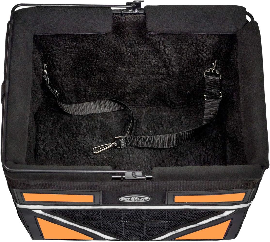 TRAVELIN K9 Pet-Pilot MAX Dog Bicycle Basket Carrier | 8 Color Options for Your Bike (Orange)