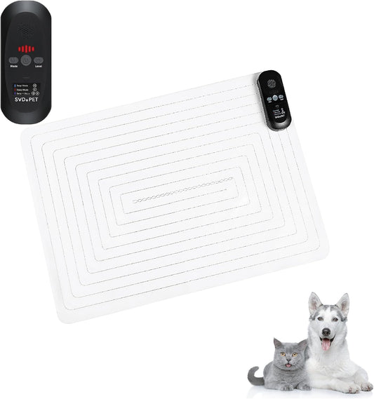 SVD.PET Pet Training Mat with Tester, 22" X 16", Pet Shock Pad, Dogs & Cats Electronic Repellent mat for Indoor, 3 Training Modes, 5 Levels, Pet Safe Mode (Black Controller)
