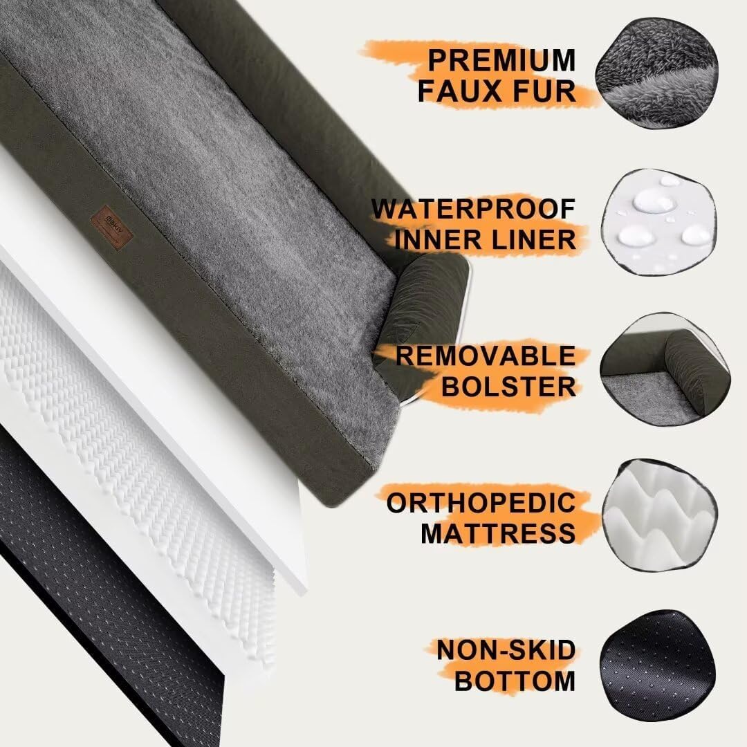 Small Dog Bed and Cat Sofa Waterproof Orthopedic Dog Beds for Small Dogs Cat Bed Comfy Pet Couch Sofa Beds with Washable Removable Cover & Non-Slip Bottom