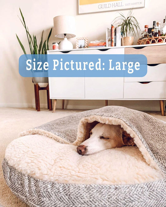 Snoozer Luxury Microsuede Cozy Cave Pet Bed, Show Dog Collection, Large, Palmer Dove