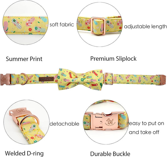 Elegant Little Tail Bowtie Dog Collar for Small to Large Dogs