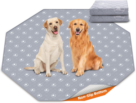 PJYuCien Washable Pee Pads for Dogs 2 Pack, 89" x 33" Octagonal Reusable Pee Pads for Dogs, Leak-Proof Pet Training Pads, Puppy Pads for Non-Slip, Designed for 24/30/36/42'' Width 8 Panels Pen