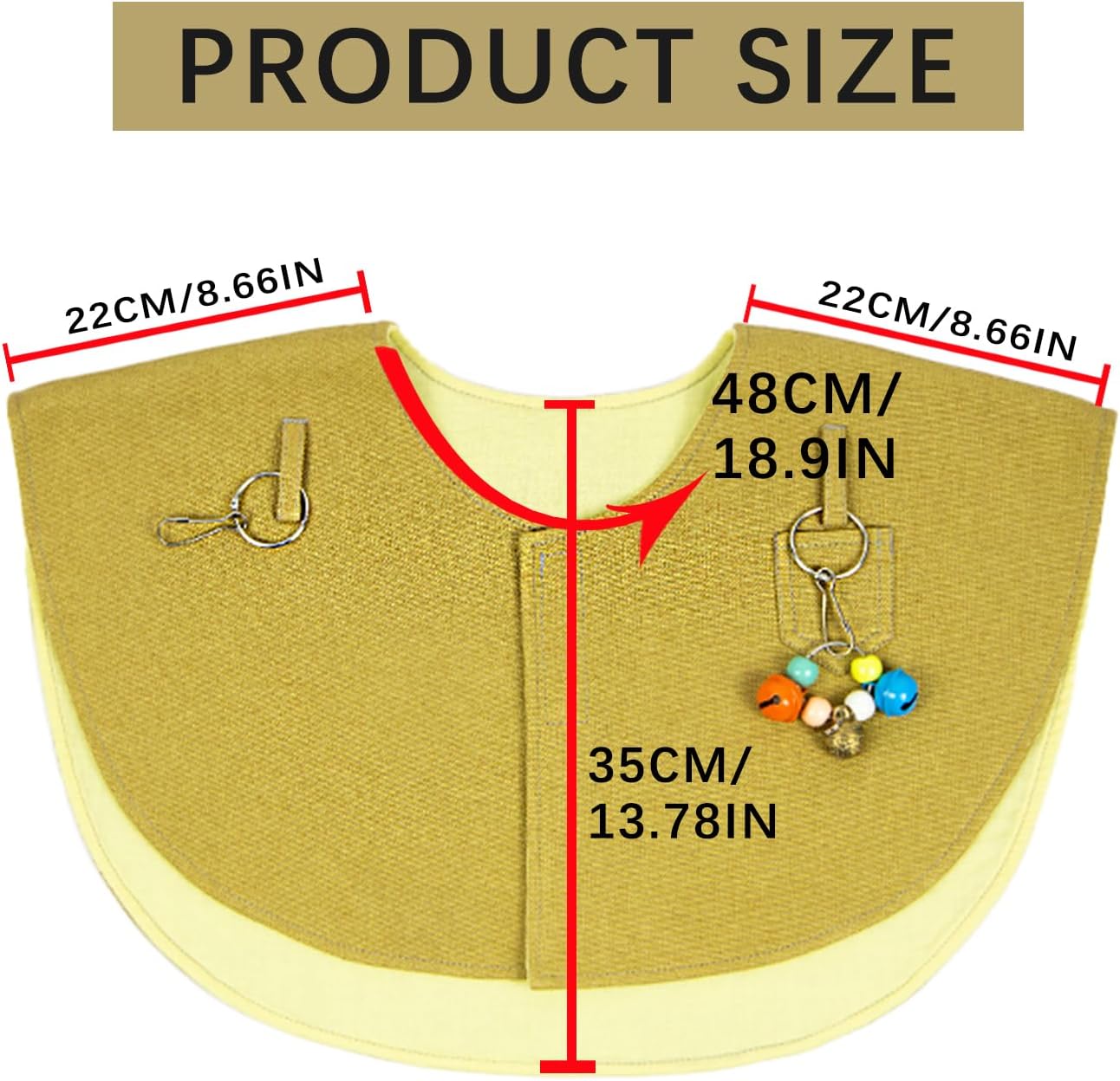 QBLEEV Parrot Anti-Scratch Shoulder Protector Hang Bird Anklet&Toys, Stand Shoulder Cape, Multi-Functional Pet Shoulder Pad Diaper Shawl for Small Medium Parakeets Cockatiels, Sun Conures(Yellow)