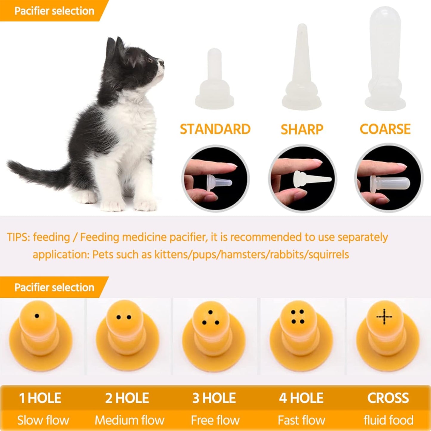 Puppy Kitten Bottle for Nursing, Newborn Baby Dog Cat Rabbit Feeding Bottles with Nipples Feeder Kit