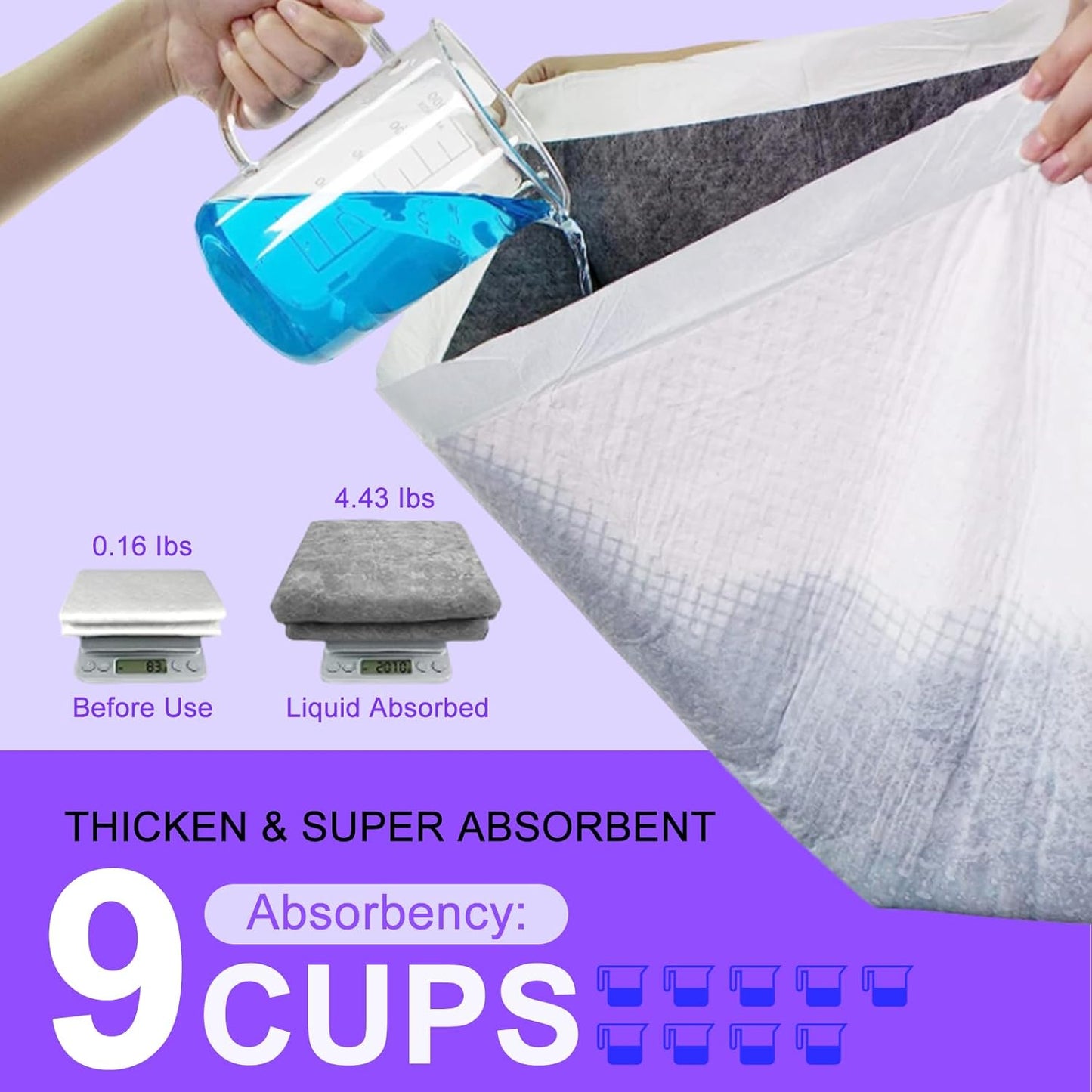 Boscute Lavender Scented Thicken 6 Layers Heavy Absorbent 30"x36" Pet Training Dog Pee Pads, Extra Large Polymer Leak-Proof Quick Dry Puppy Pee Pads, Disposable Pee Pads for Dogs Cats Rabbit 30Counts