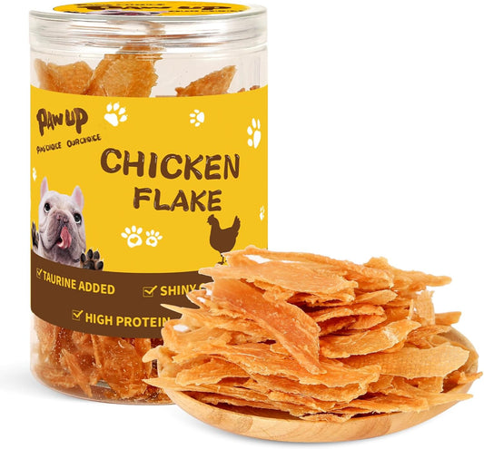 PAWUP Chicken Jerky Crisp Flakes for Dog Treats, 1% Taurine Added, 6oz (170g), Chip Jerky, High Protein Chicken Dog Training Rewards, Rawhide-Free, Gluten-Free