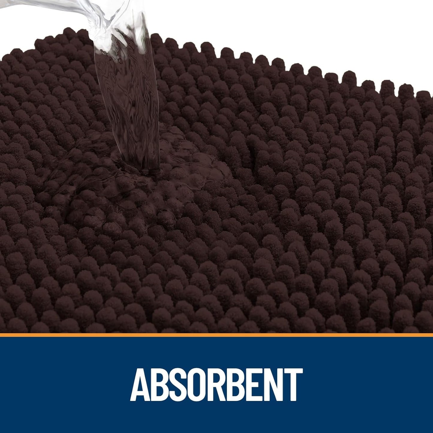 OLANLY Door Mat for Muddy Dog Paws 40x32, Ultra Absorbent Chenille Mud Doormat with Paw Print Design, Non-Slip Washable Doormat for Indoor Entryway, Quick-Dry Pet Bed Mats for Dirty Dogs, Brown