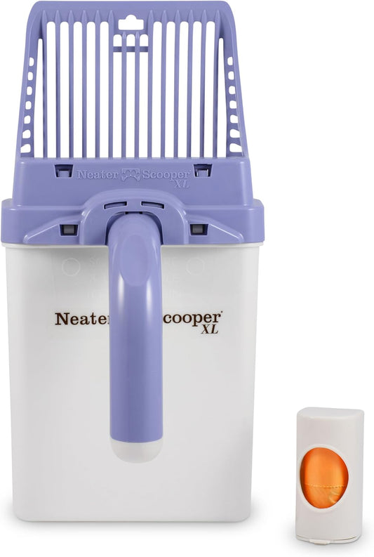 Neater Pet Brands Neater Scooper XL Cat Litter Scoop, 15 Refill Bags – Extra-Large Capacity Mess-Free Cat Litter Scooper with Bag for Large & Multiple Cats, Spill-Proof Litter Box Scooper with Holder