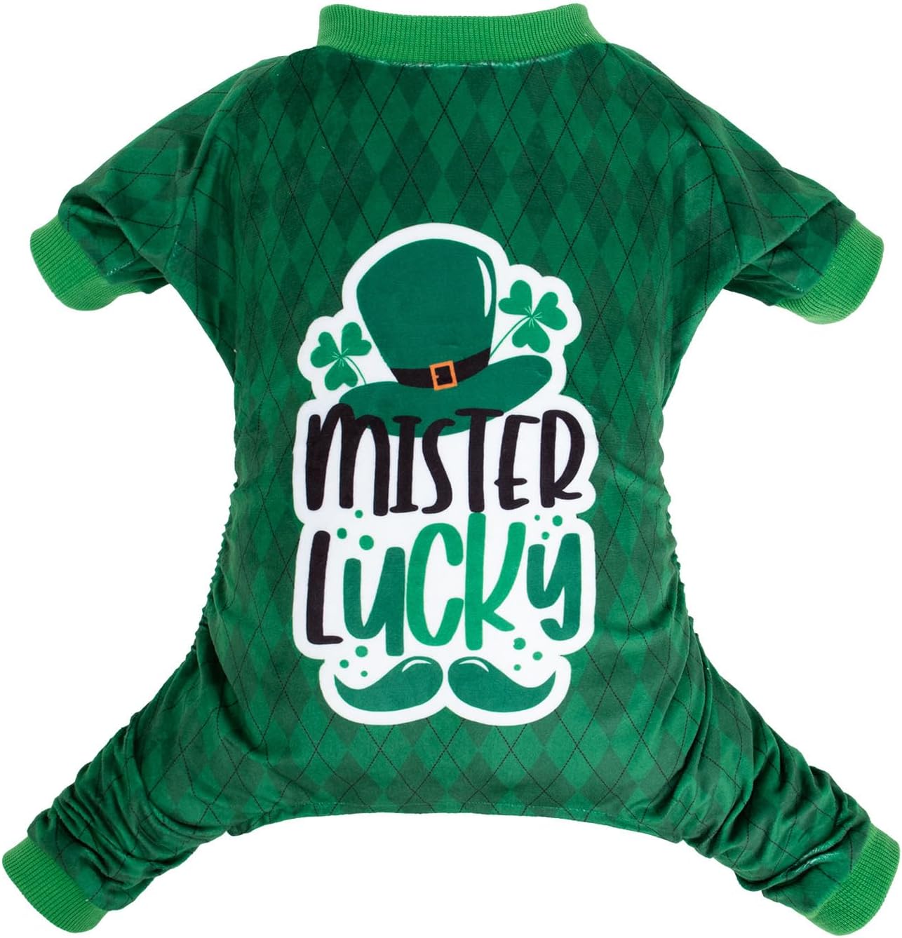 CuteBone Dog St.Patrick's Day Pajamas Puppy Onesies Small Dogs Soft Pjs Coat Cat Apparel Comfy Pet Clothes Outfit Doggie Bodysuit P274S