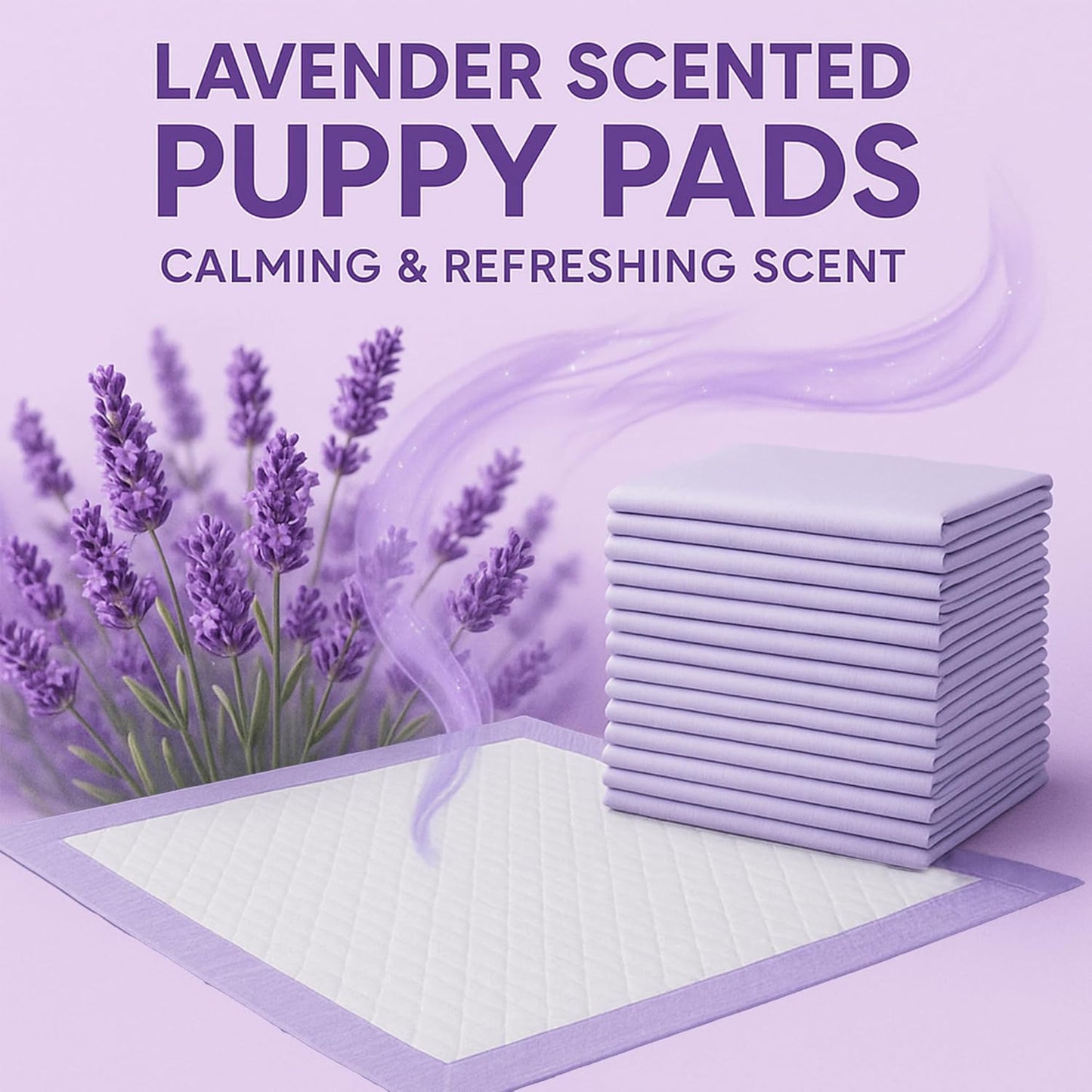Lavender Scented Puppy Pads Extra Large, Super Absorbent Disposable Pee Pads for Dogs That Neutralize Odor, Wee Wee Pads / Potty Training Pads 28"x34" 50 Count