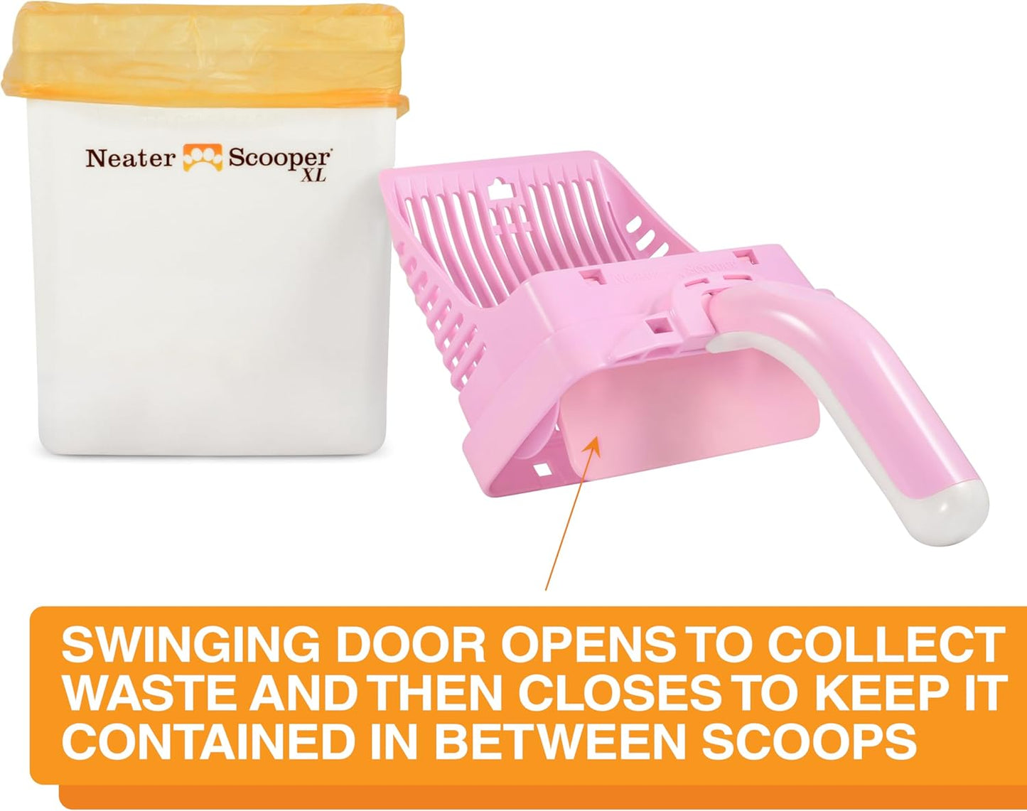 Neater Pet Brands Neater Scooper XL Cat Litter Scoop, 195 Refill Bags – Extra-Large Capacity Mess-Free Cat Litter Scooper with Bag for Large & Multiple Cats, Spill-Proof Litter Box Scooper with Holder