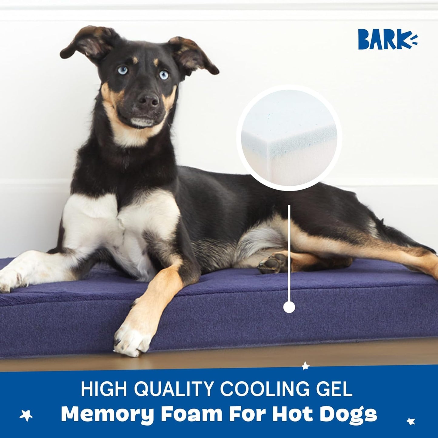 Barkbox Orthopedic Dog Bed with Memory Foam, Premium Comfort for Dogs and Puppies, Dog Bed for Joint Relief and Restful Sleep, Durable and Easy to Clean - Navy, Medium