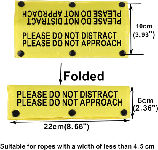 Funny Dog Leash Sleeve Please Do Not Distract Please Do Not Approach Dog Leash Wrap Sleeve (Not Distract Not Approach-YE Sleeve)