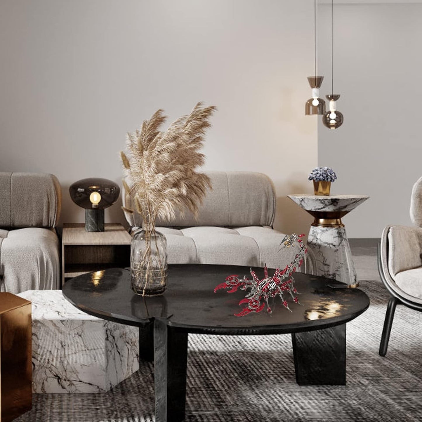 Scorpion 3D Metal Puzzles Kits for Adults Teens – 454 Pcs – Mechanical Assembly Models – 4 Hours to Build – Ideal for Gifts and Decorations (Red)