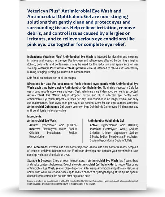 Vetericyn Plus Dog and Cat Eye Care | Flush and Soothe Eye Irritations, Dog Tear Stain Cleaner, Safe for All Animals. (Eye Care Kit)