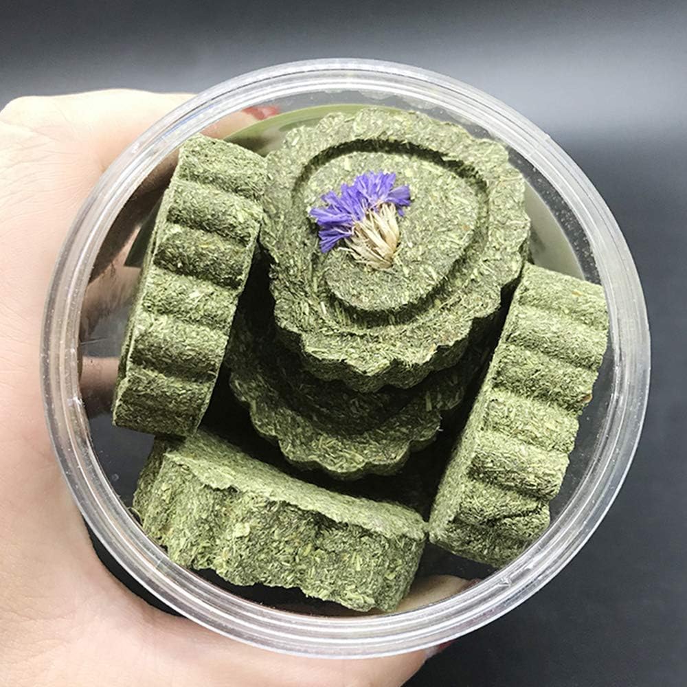 Bunny Chew Toys for Teeth, Natural Pet Chew Toy Hand Made Timothy Hay Cakes for Chinchilla Guinea Pig Hamsters Holland Lop Prairie Dogs Squirrels Gerbils Rabbit Chewing & Molar Teeth, 9.5oz