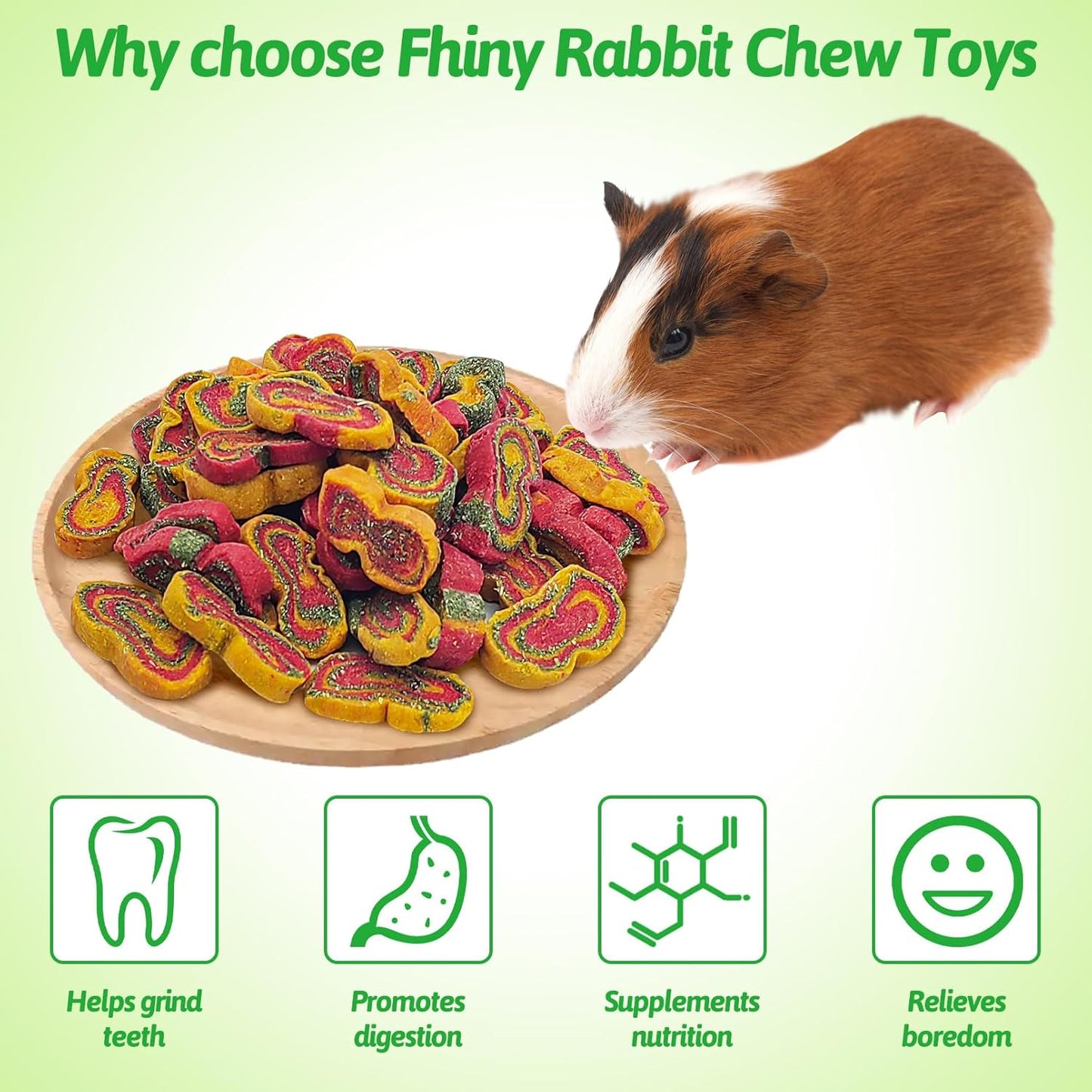 Fhiny Rabbit Chew Toys Mixed Forage Beetroot Carrot and Pumpkin Bunny Treats for Hamsters Guinea Pigs Chinchillas and Other Small Rodents Teeth Grinding (0.29lb/130g)