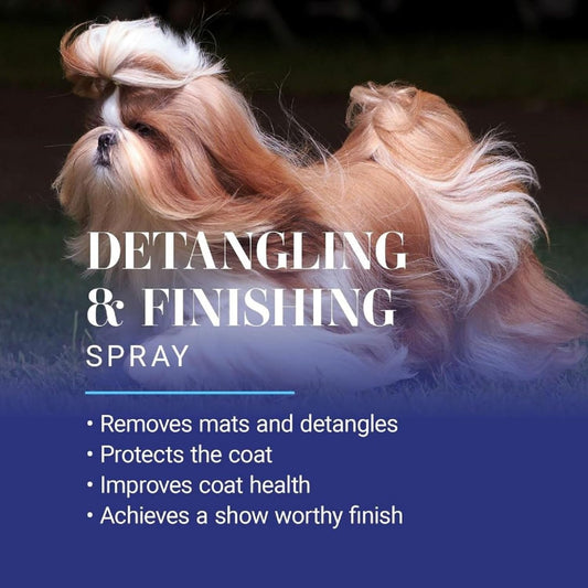 Chris Christensen Ice on Ice Detangler and Finishing Dog Spray, Groom Like a Professional, Ready to Use, Helps Brush/Comb Glide Through Coat, Conditions, No Residue, All Coat Types, Made in USA, 16 oz