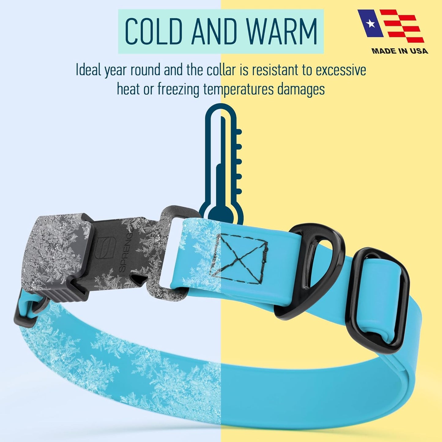 Dogline Biothane Waterproof Dog Collar with Herm Sprenger Stainless Steel Quick Release Buckle – Heavy Duty Tactical Durable Collar for Dogs – Comfortable and Safe Pet Collar, W 1" L 15-25" Sky Blue