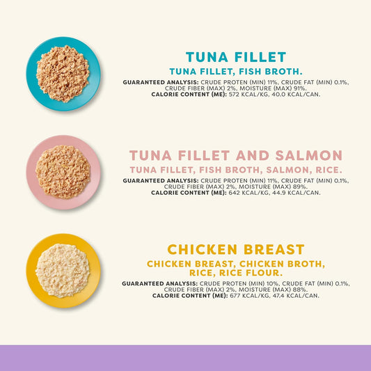 Applaws Natural Wet Cat Food in Broth, Limited Ingredient Canned Wet Cat Food, No Additives, Made with Natural Ingredients, Kitten Variety in Broth Cans (16 x 2.47oz Cans)