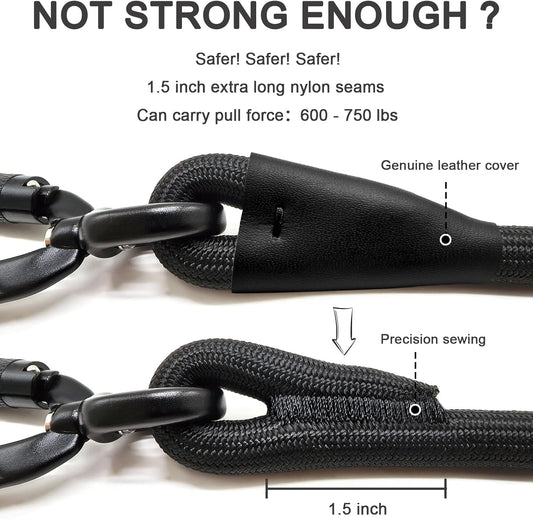 Rope Dog Leash, 6 Foot Heavy Duty Dog Leash with Aviation Aluminum Auto Locking Carabiner, Strong Nylon Pet Lead for Small, Medium, Large Dogs (Navy Blue, 6FT)