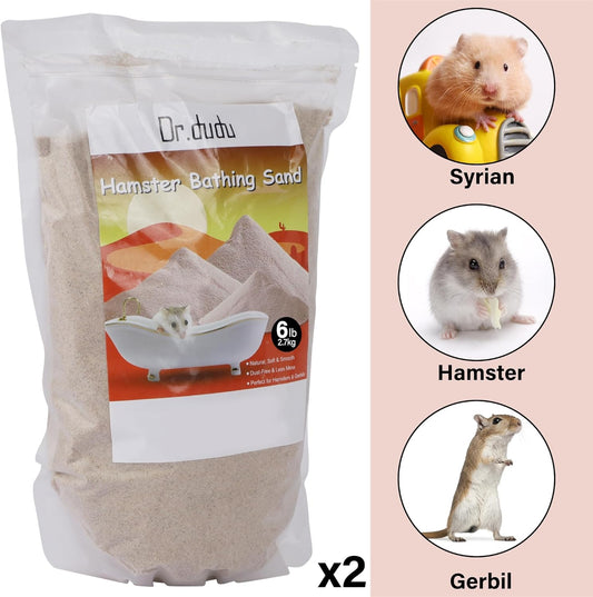 DR.DUDU Hamster Bath Sand, 12lb Dust Free Desert Sand or Potty Litter Sand for Hamster Chinchillas Gerbil Syrian Mice Small Animals (Beige)